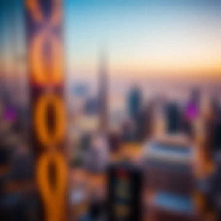 Panoramic view of Dubai skyline from Burj Views Central Tower