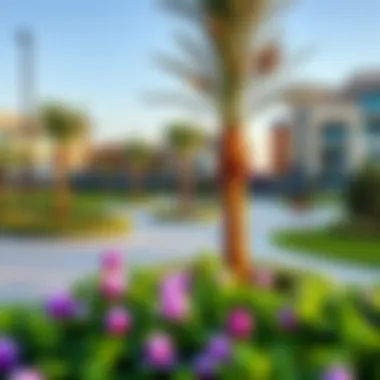 Community Amenities in Dubai South Community amenities in Dubai South, featuring parks and recreational areas