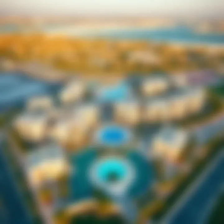 Aerial view showcasing the layout of بيوت ياس properties