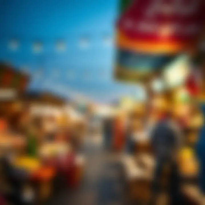 Vibrant market scene reflecting local crafts and traditions during the holiday