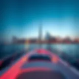 Stunning view of Dubai skyline from a private yacht
