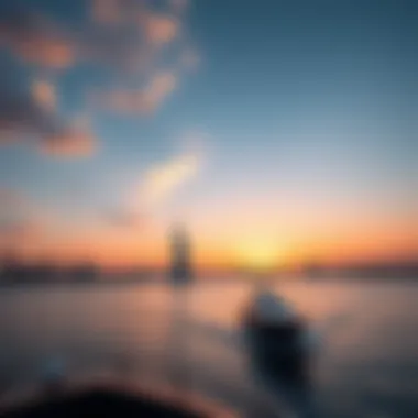 Breathtaking sunset over Dubai coastline