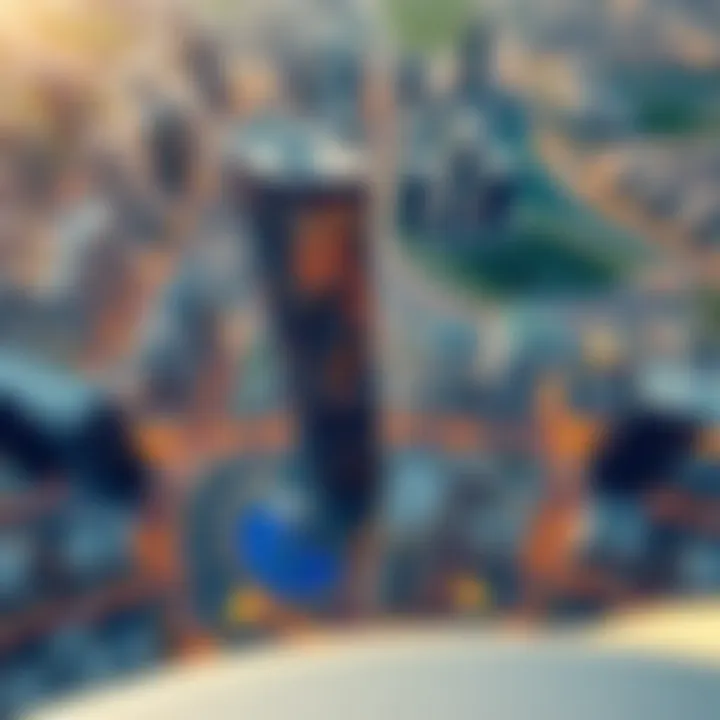 Aerial view of JLT with Fortune Executive Tower as a central landmark