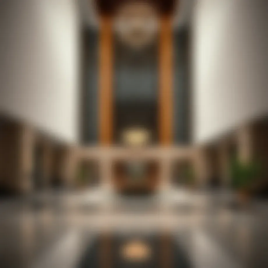Luxurious hotel lobby in Satwa