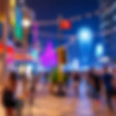 Vibrant Nightlife at JBR Walk Nightlife ambiance capturing the essence of Dubai