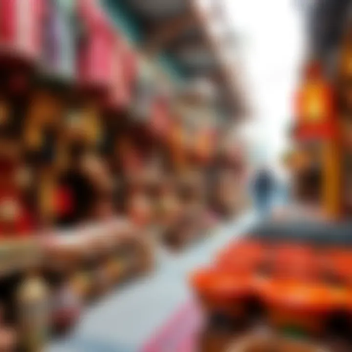 Colorful displays of local handicrafts