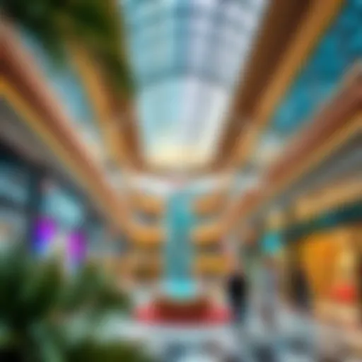 Vibrant interior of Nakheel Mall showcasing unique architectural design