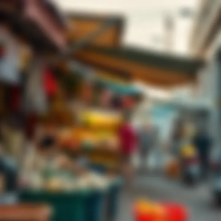 Vibrant local market in RAK Central featuring various goods and local culture