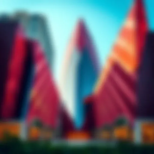 Stunning view of the exterior architecture of the Red Diamond Building
