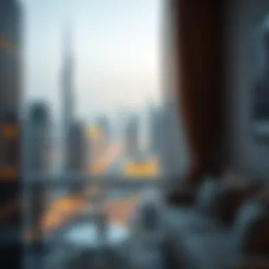 Stunning Skyline from a Studio Apartment View of Dubai skyline from a studio apartment
