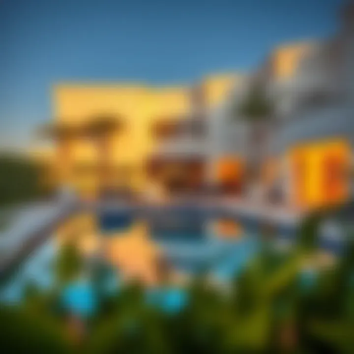 Exclusive pool area surrounded by lush landscaping