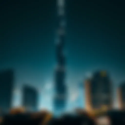 Sky Tower soaring above Dubai's skyline