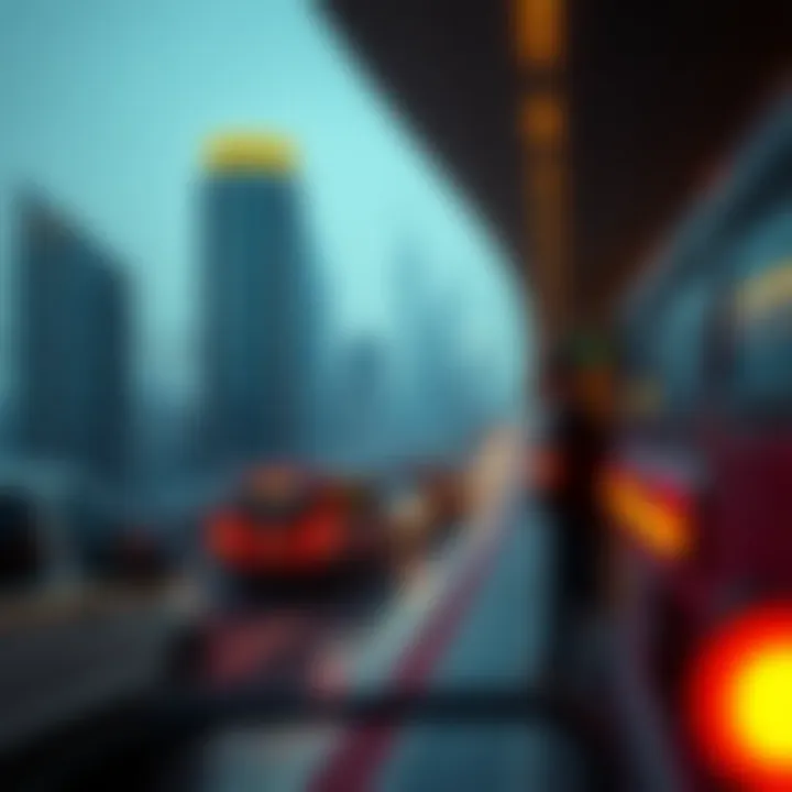 Illustration of various transportation methods between Dubai and Abu Dhabi